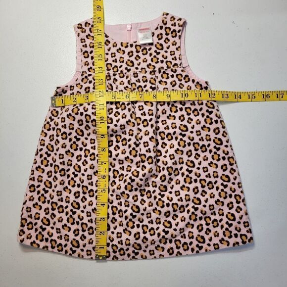 Gymboree Shift Dress Pink Leopard Velvet Cotton Girls Size Infant 18-24mo - Picture 7 of 9